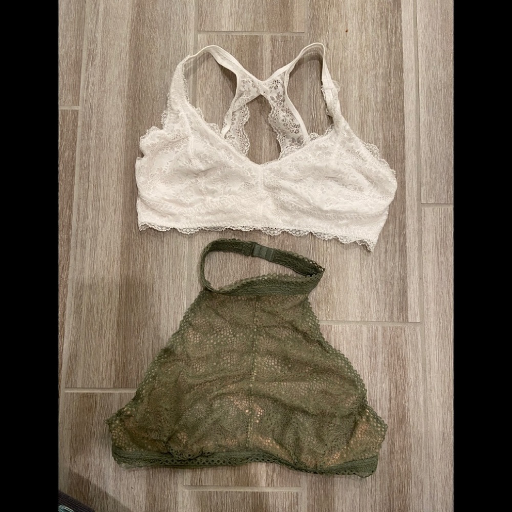 A pair of bralettes